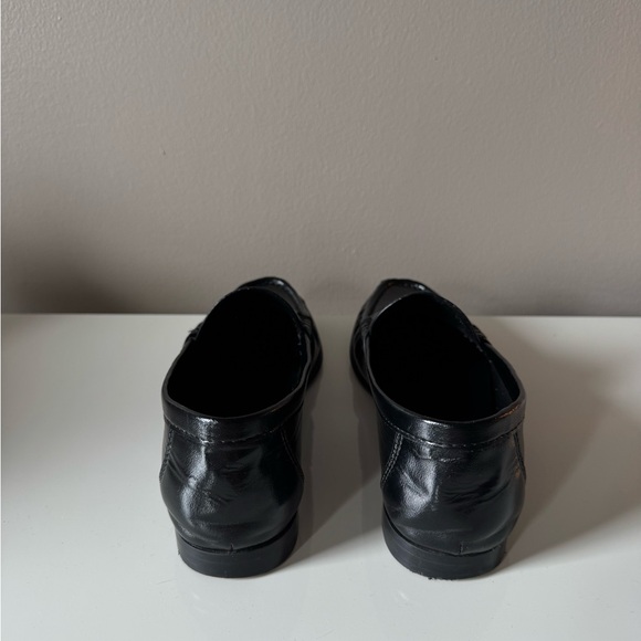 Zara • Black Leather Loafers Ruched - Picture 9 of 10